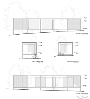 Modern retreat elevations